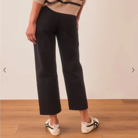 NWT Marine Layer Bridget Wide Leg Crop Pants in Faded Black SZ 10 - Picture 3 of 16